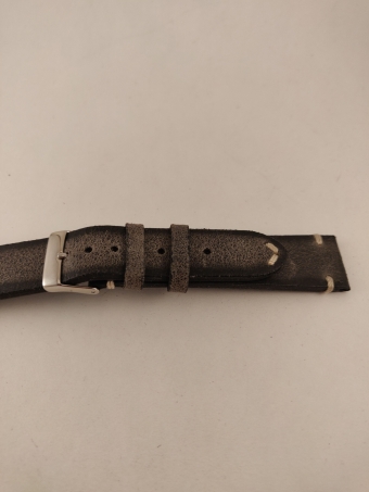 Dassari Heren Horlogeband, Zwart / Grijs, Stiksel, 20 mm
